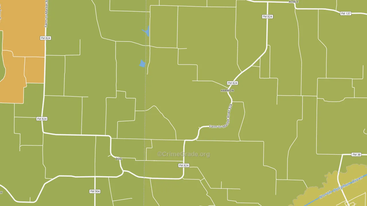 Harmon, TX Map of Assault Rates