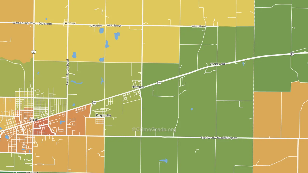 Harmony, IN Map of Assault Rates