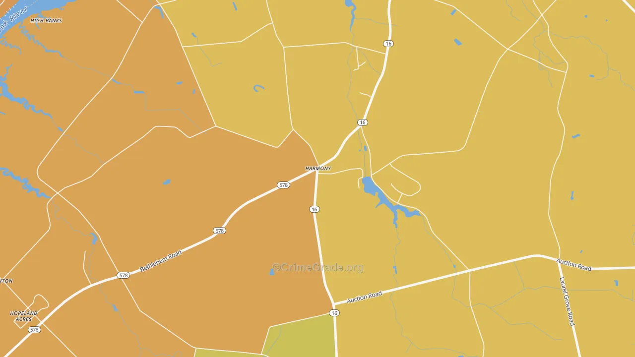 Harmony, MD Map of Assault Rates