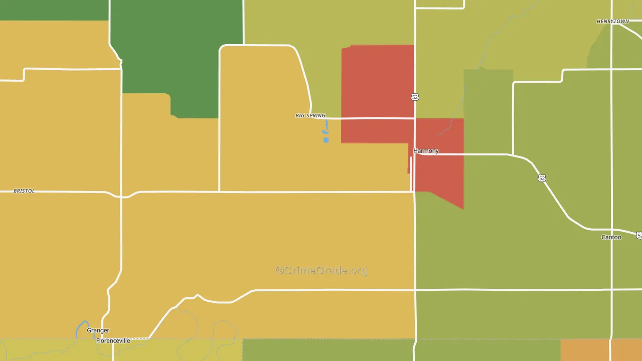 Harmony, MN Map of Assault Rates