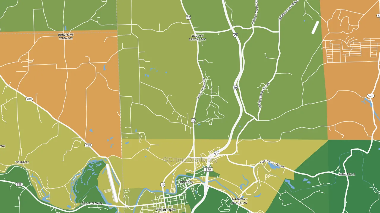 Harmony, PA Map of Assault Rates