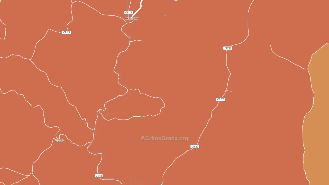 Harmony, WV Map of Assault Rates
