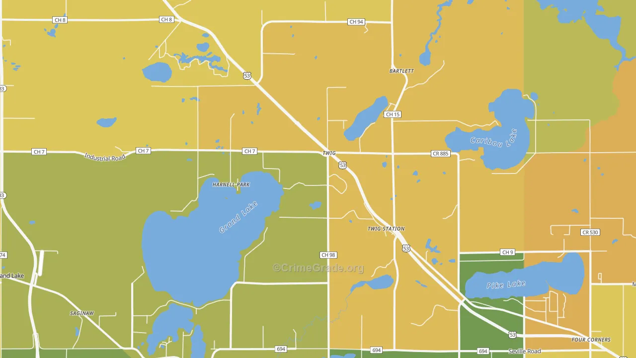 Harnell Park, MN Map of Assault Rates