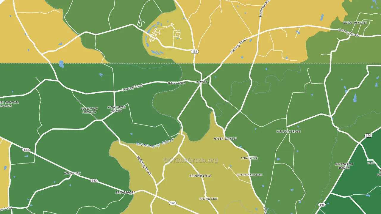 Harney, MD Map of Assault Rates