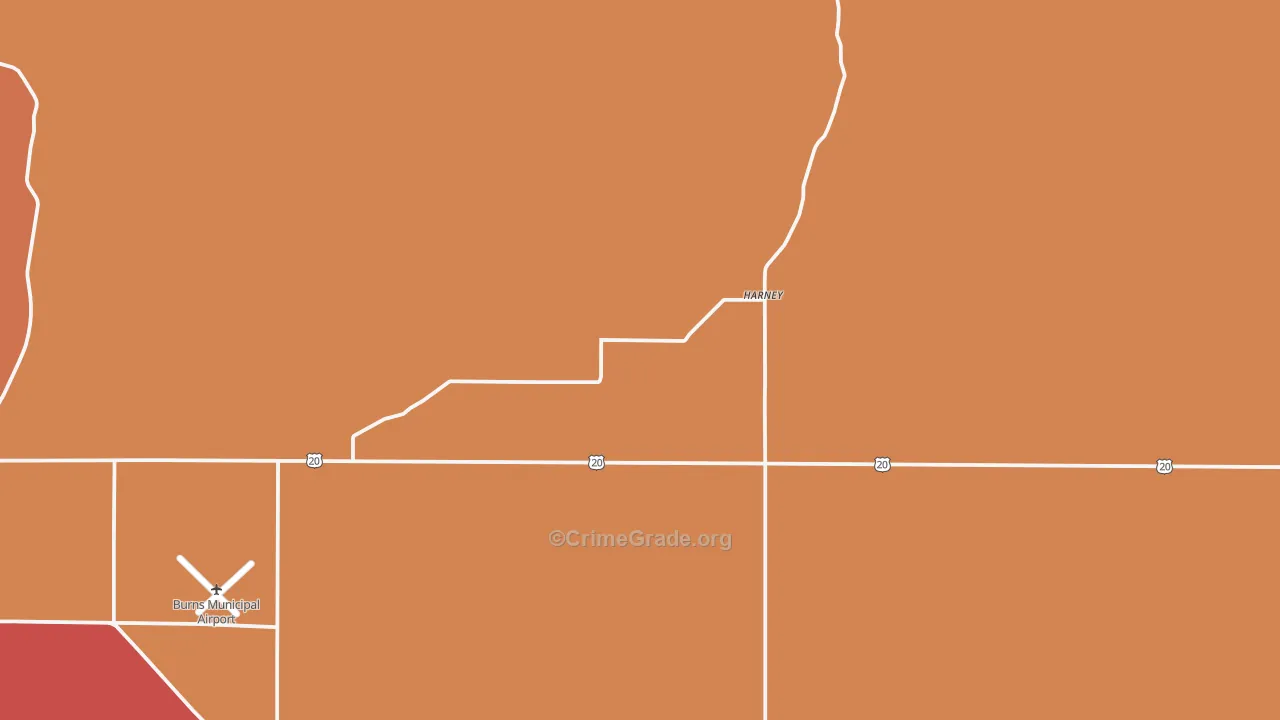 Harney, OR Map of Assault Rates