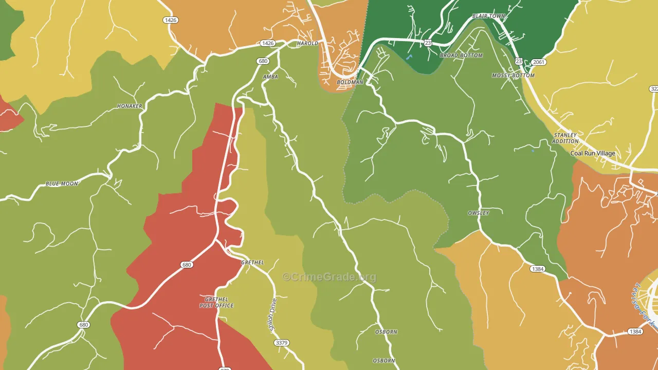 Harold, KY Map of Assault Rates
