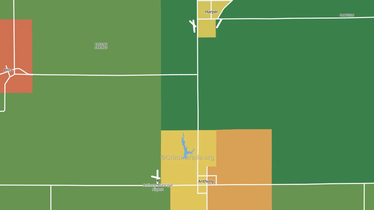 Harper County, KS Map of Assault Rates