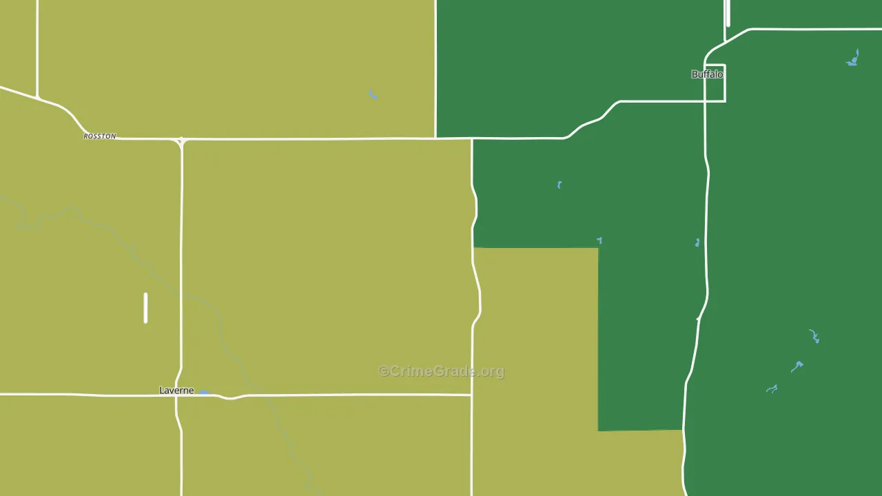 Harper County, OK Map of Assault Rates