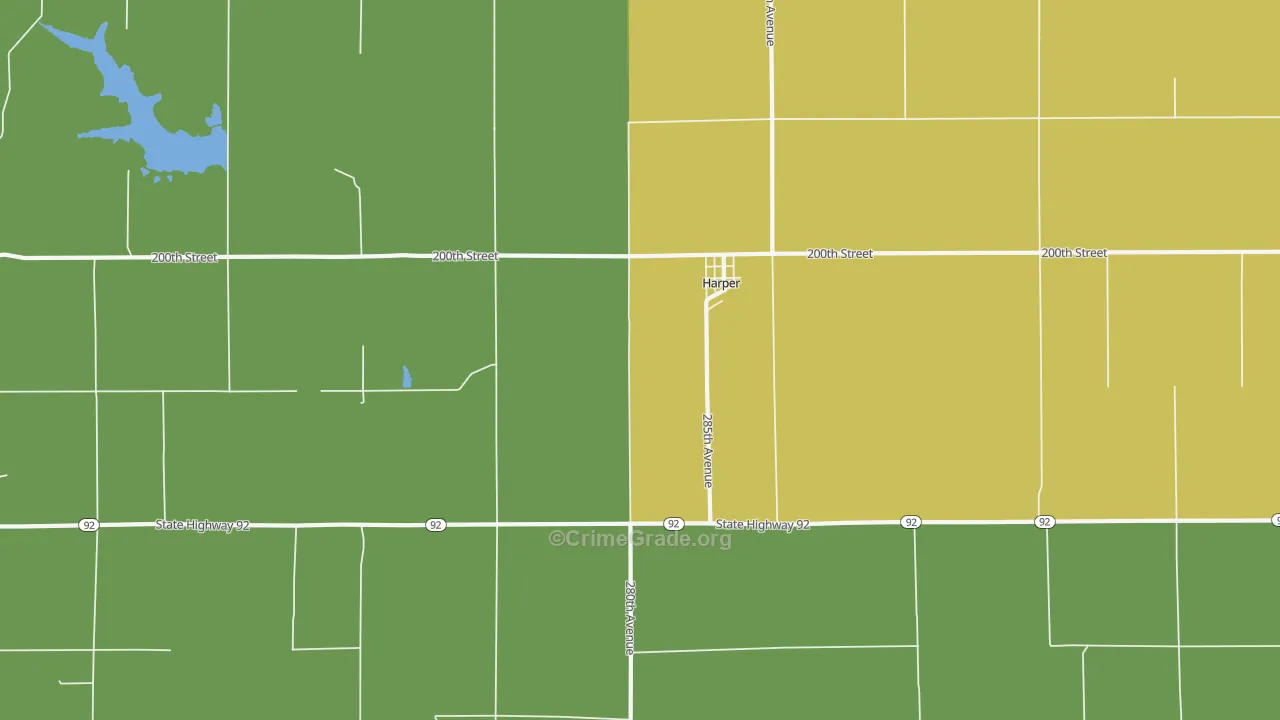 Harper, IA Map of Assault Rates