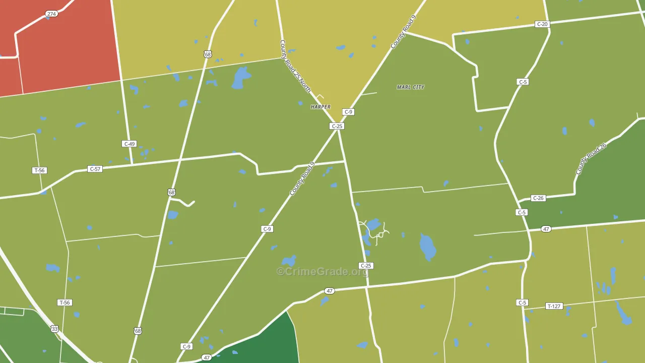 Harper, OH Map of Assault Rates