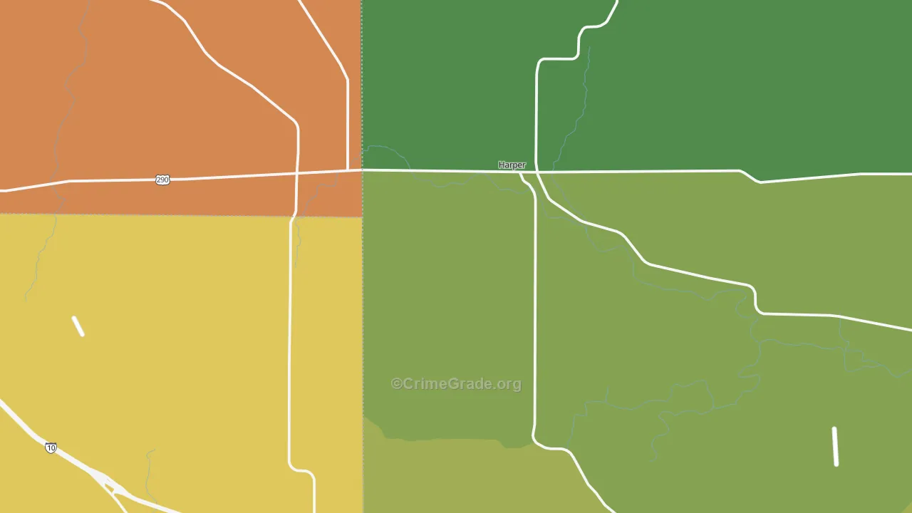 Harper, TX Map of Assault Rates
