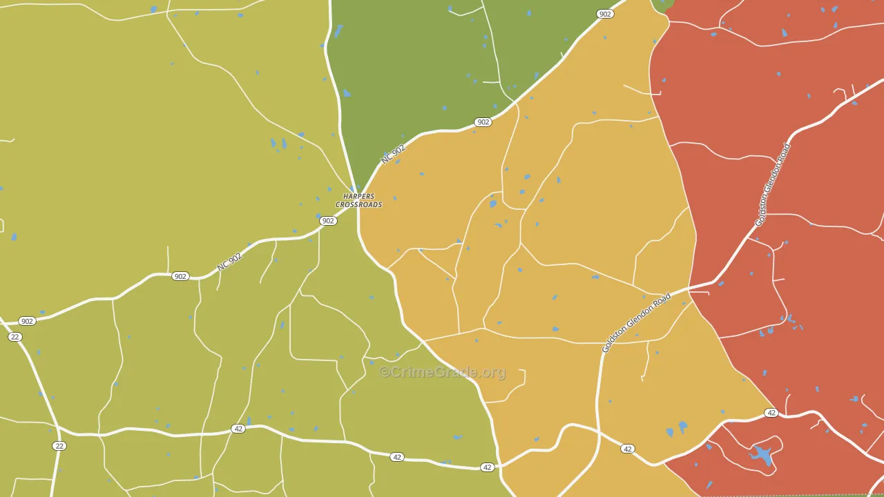 Harpers Crossroads, NC Map of Assault Rates