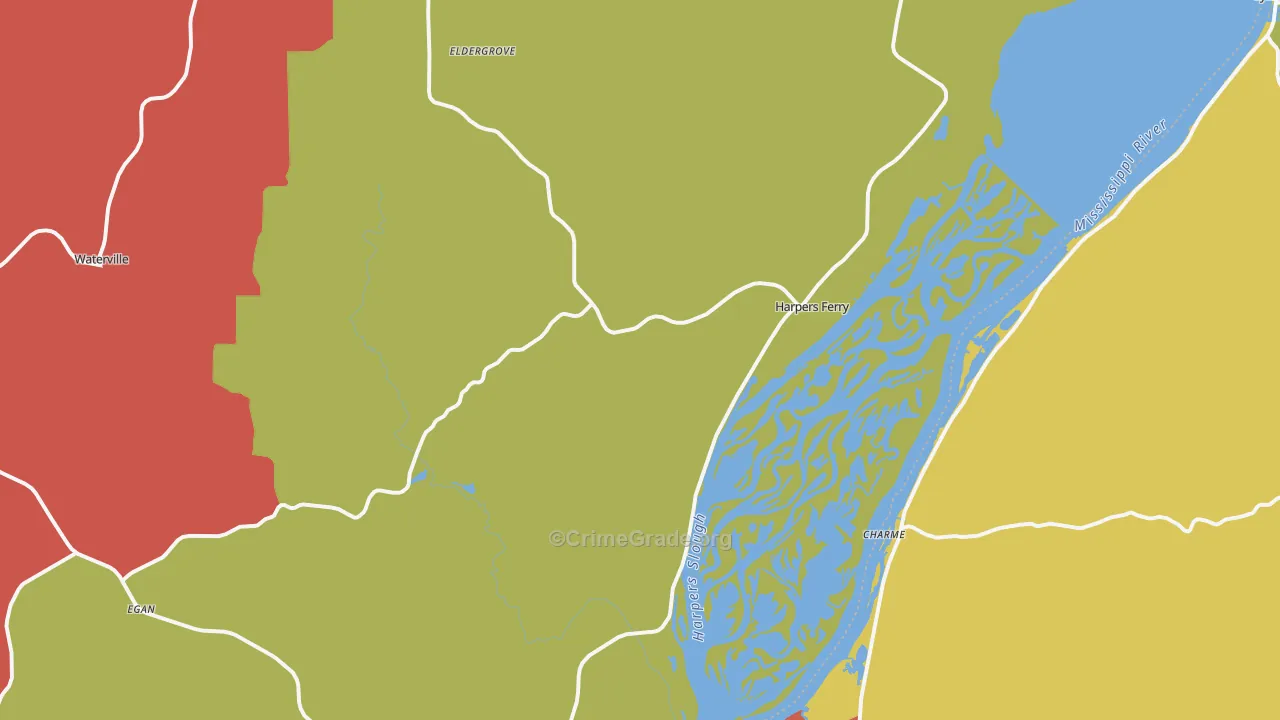 Harpers Ferry, IA Map of Assault Rates