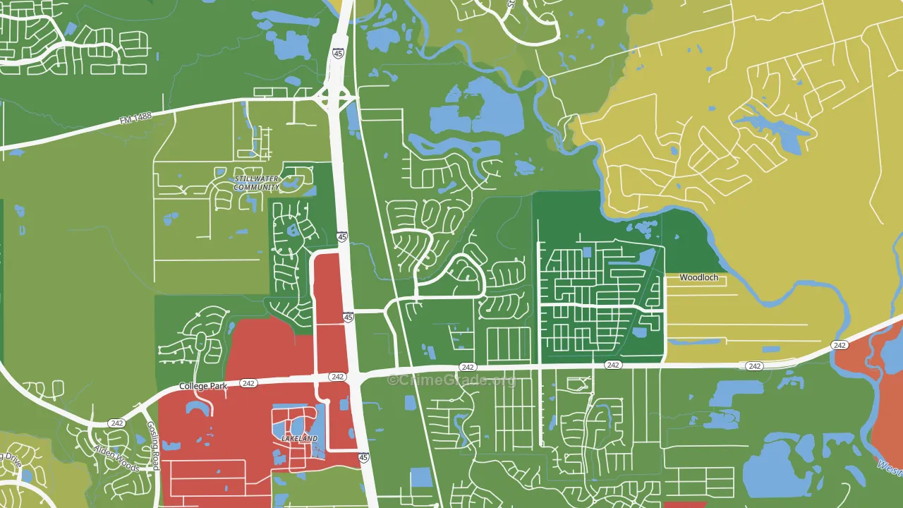 Harper's Landing, Conroe, TX Map of Assault Rates