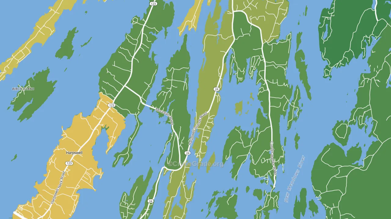 Harpswell, ME Map of Assault Rates