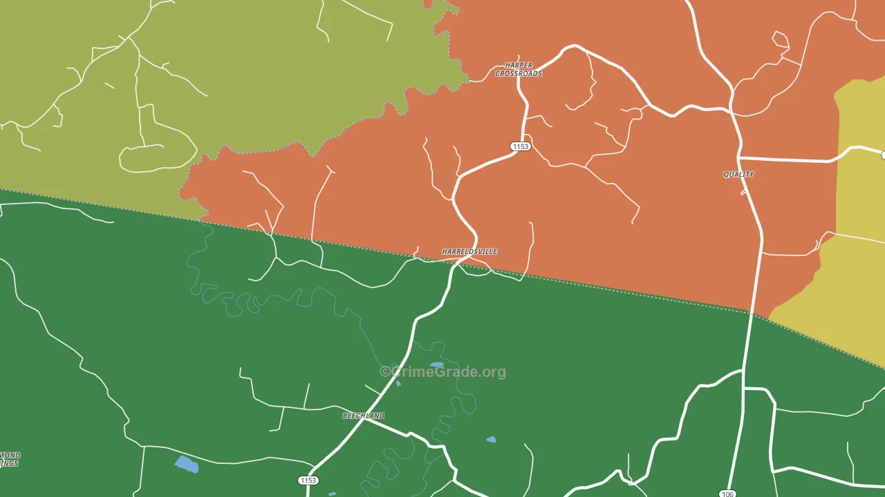 Harreldsville, KY Map of Assault Rates