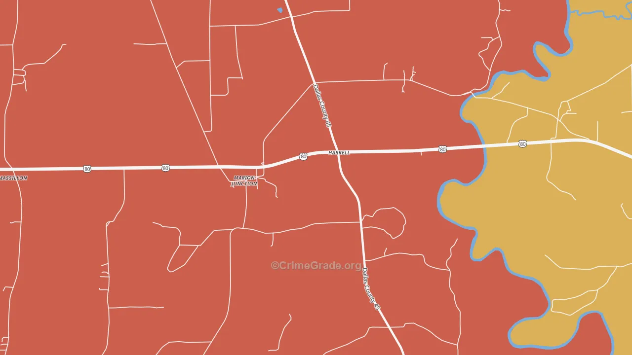 Harrell, AL Map of Assault Rates