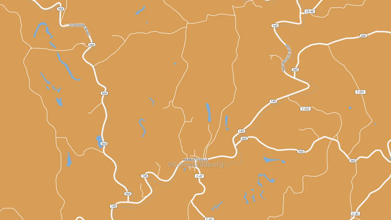 Harriettsville, OH Map of Assault Rates