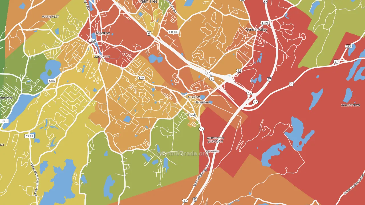 Harriman, NY Map of Assault Rates