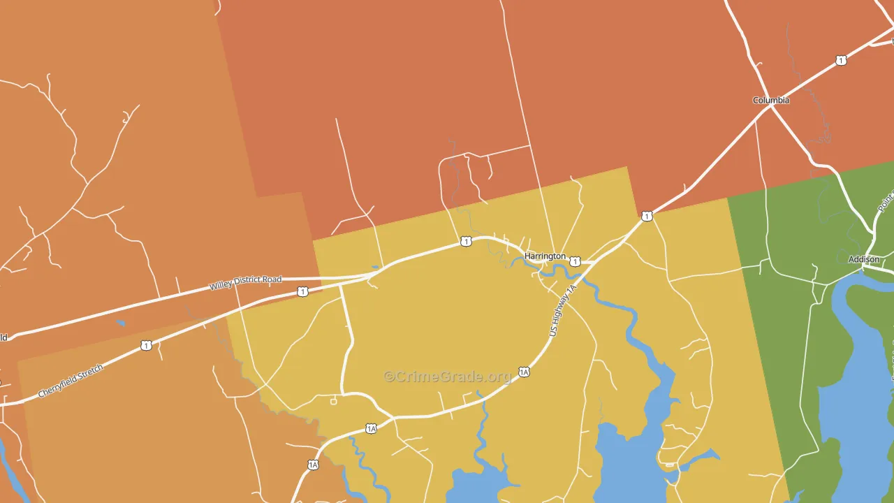 Harrington, ME Map of Assault Rates