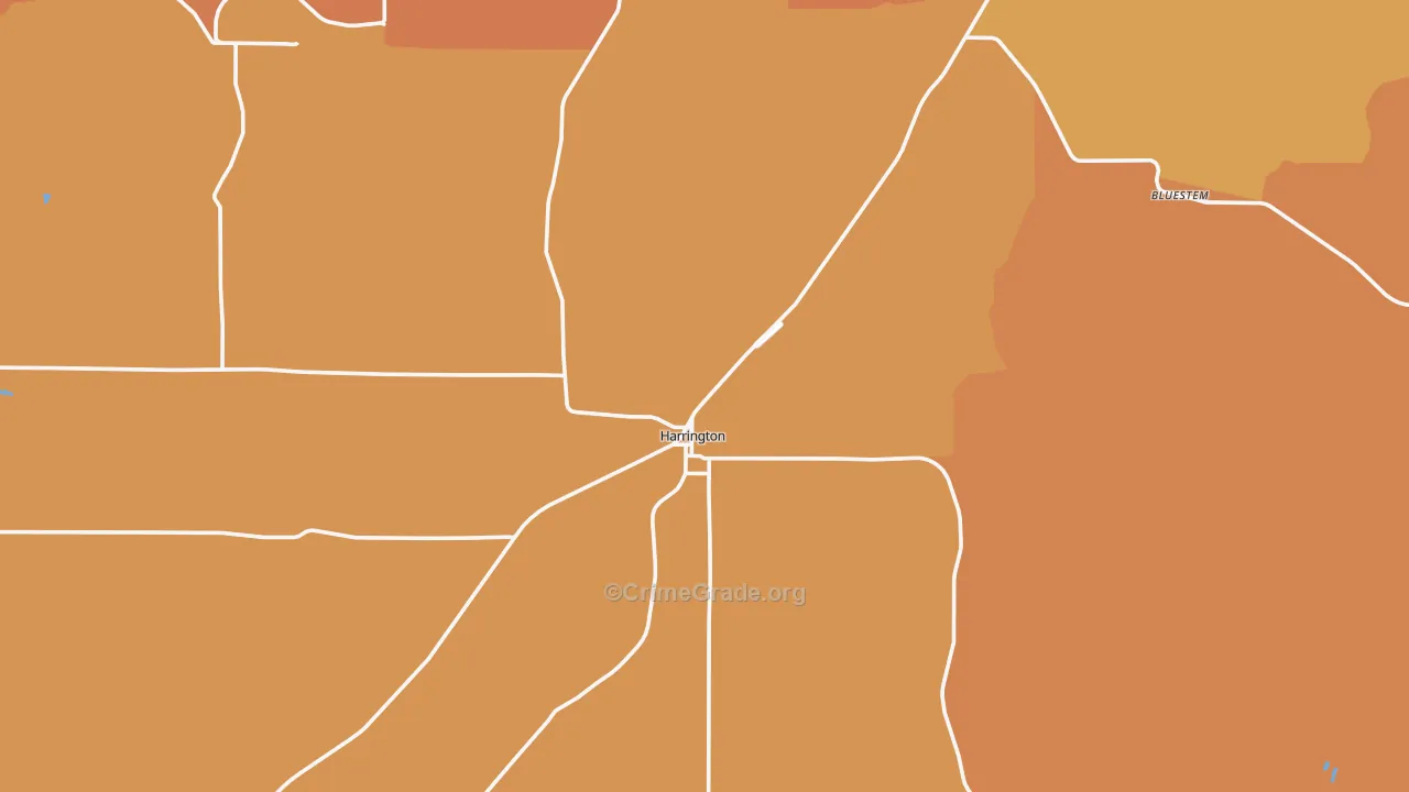 Harrington, WA Map of Assault Rates