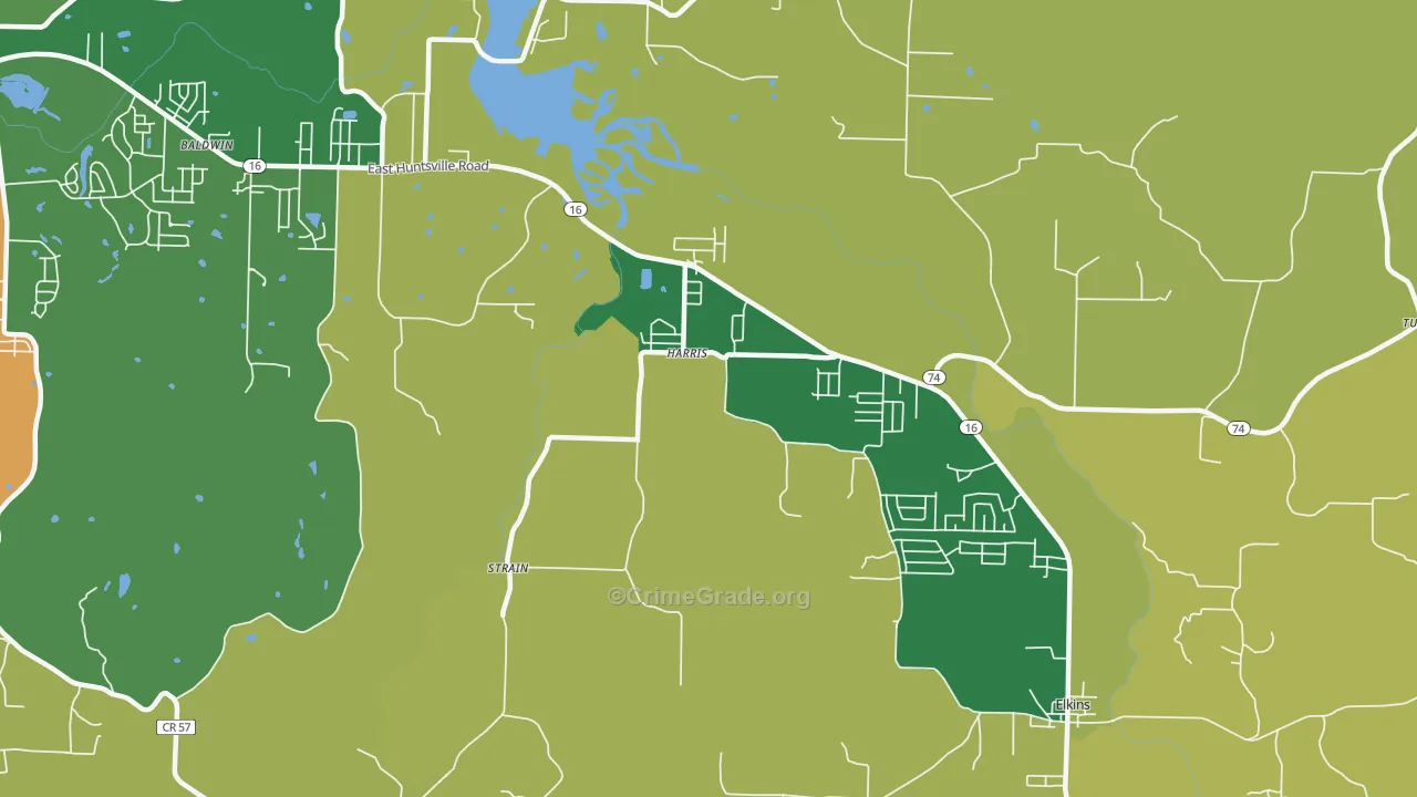Harris, AR Map of Assault Rates