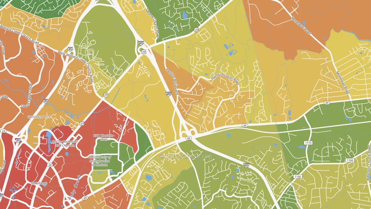 Harris-Houston, Charlotte, NC Map of Assault Rates