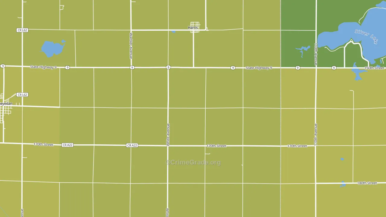 Harris, IA Map of Assault Rates