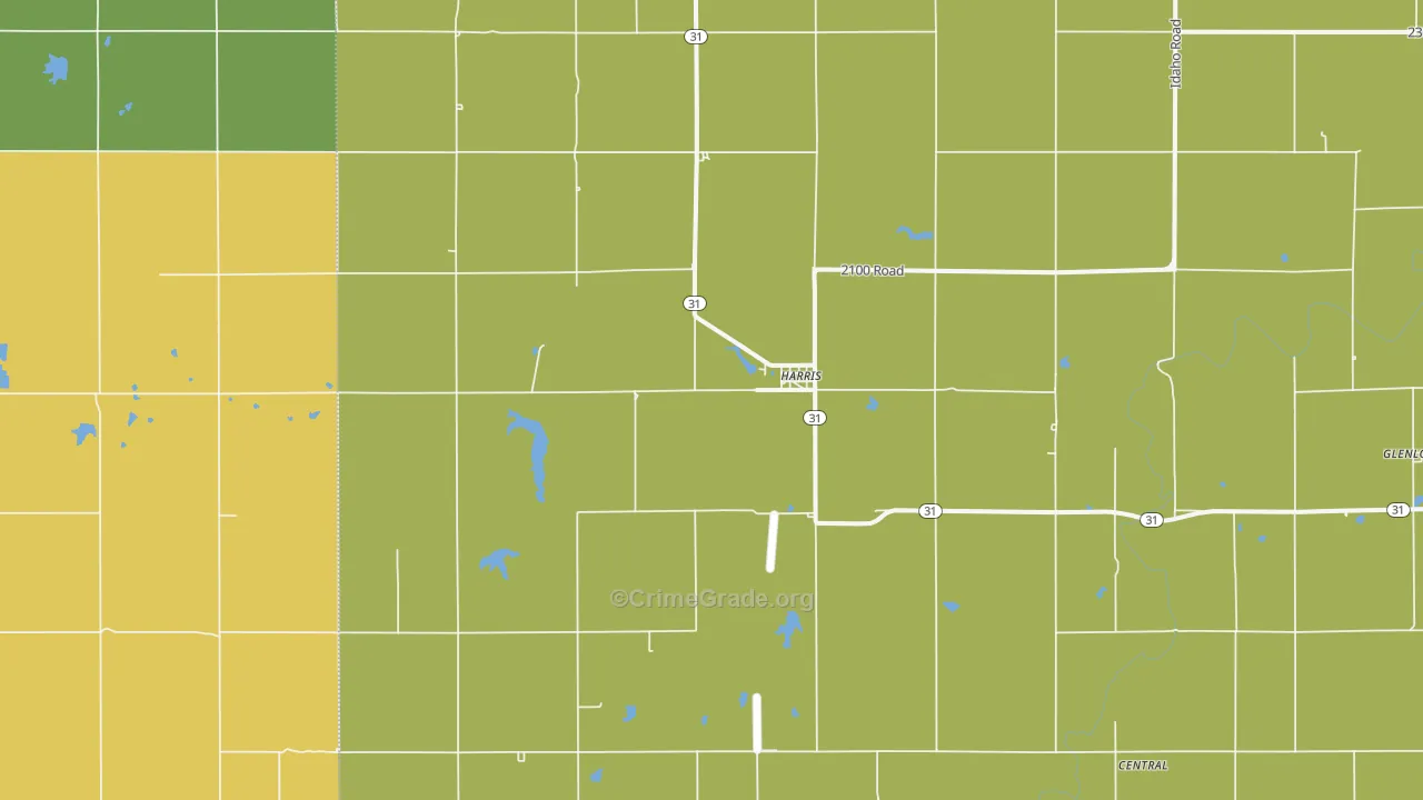 Harris, KS Map of Assault Rates
