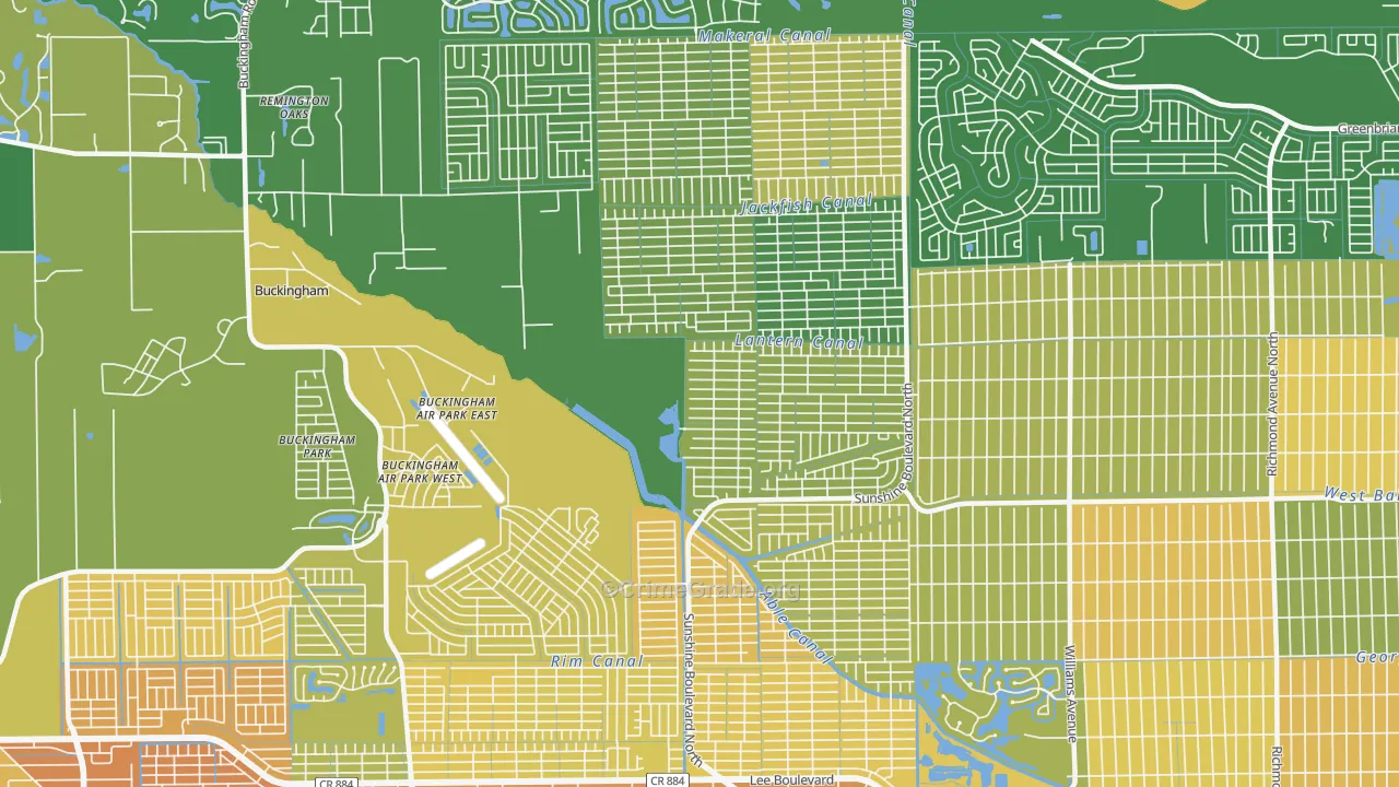 Harris, Lehigh Acres, FL Map of Assault Rates