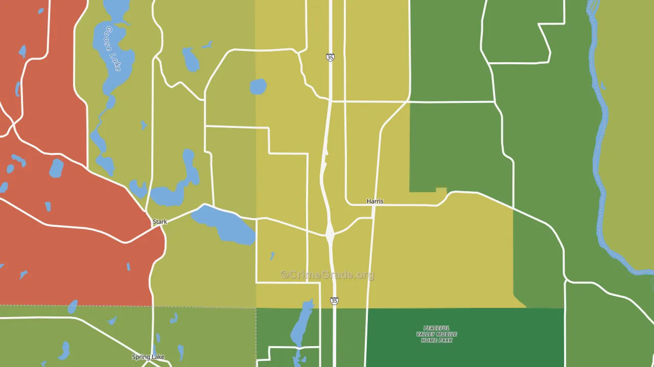 Harris, MN Map of Assault Rates