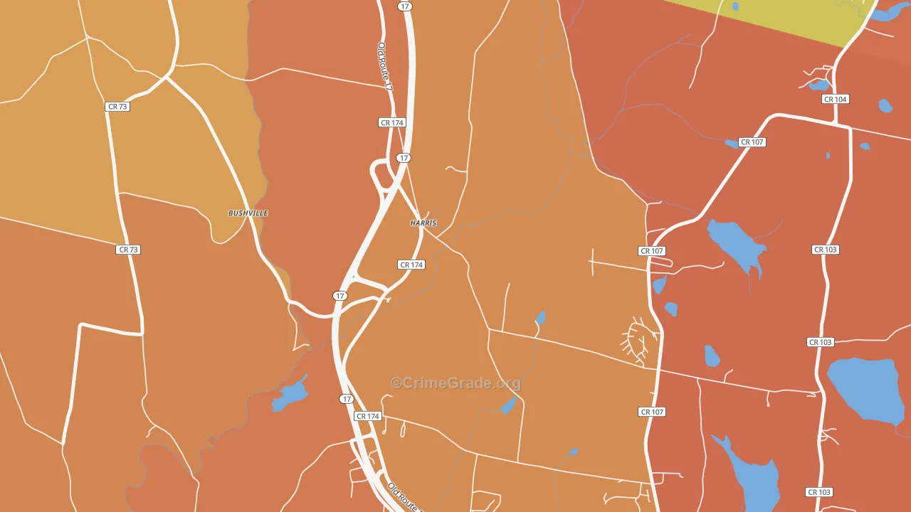 Harris, NY Map of Assault Rates