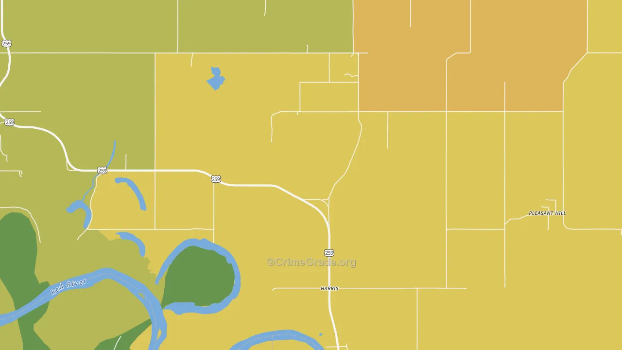 Harris, OK Map of Assault Rates
