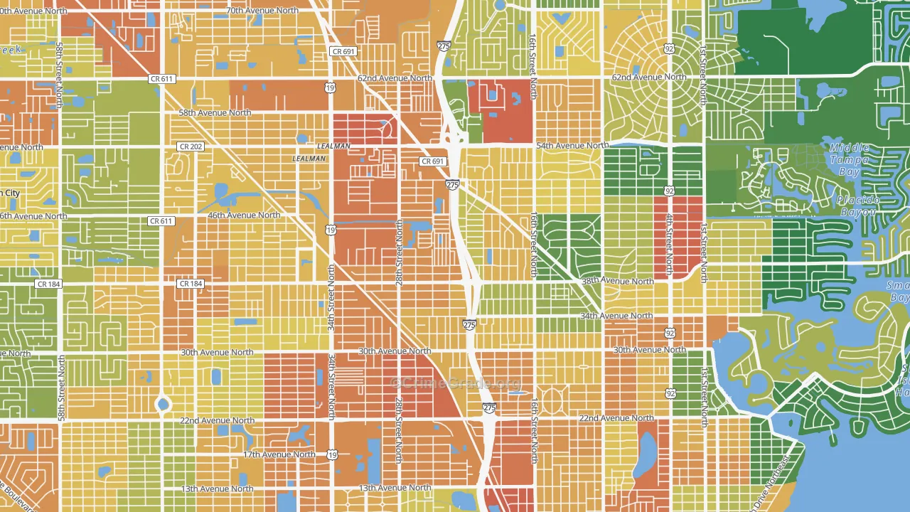 Harris Park, St. Petersburg, FL Map of Assault Rates