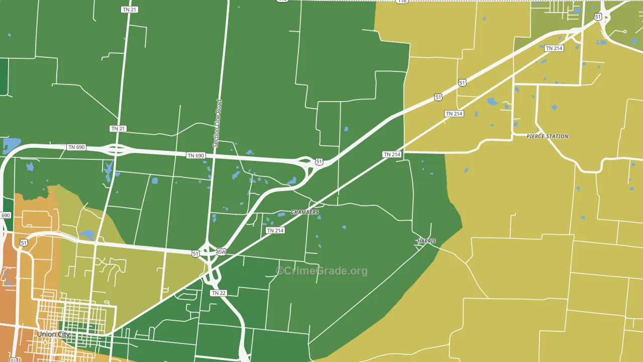 Harris, TN Map of Assault Rates