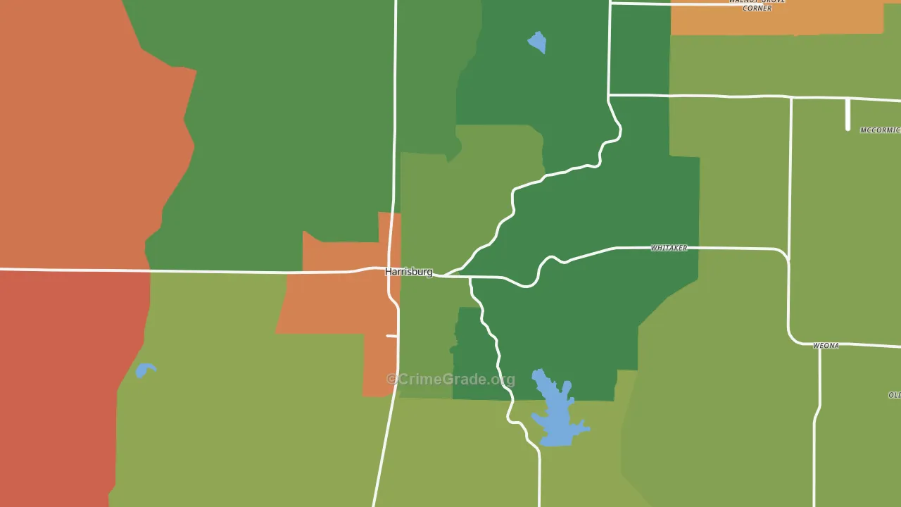 Harrisburg, AR Map of Assault Rates