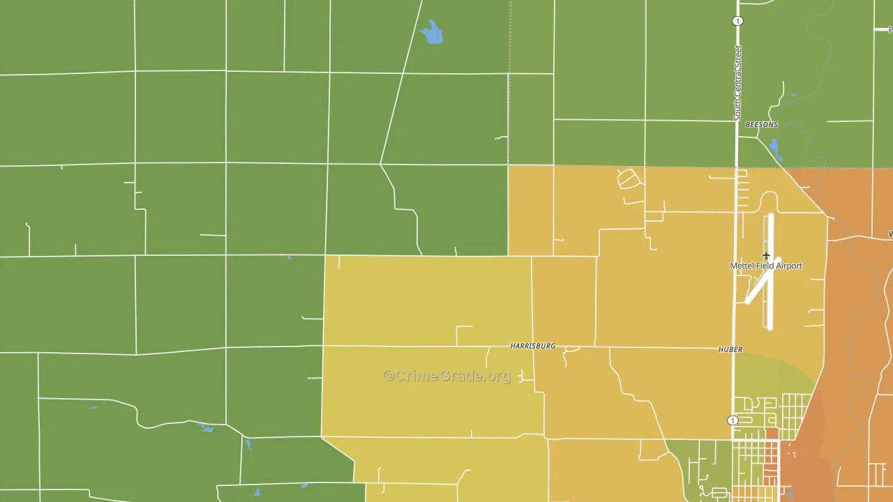 Harrisburg, IN Map of Assault Rates