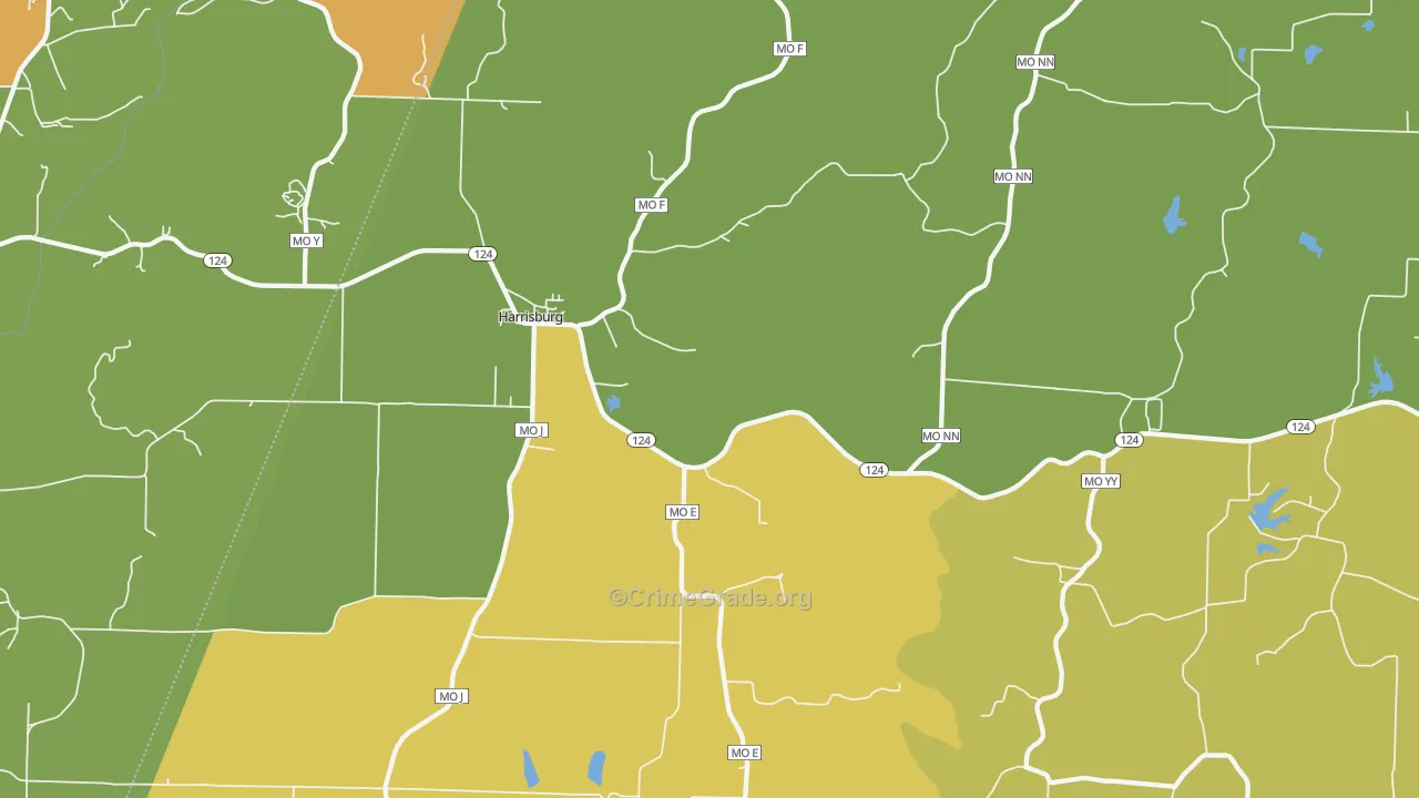 Harrisburg, MO Map of Assault Rates