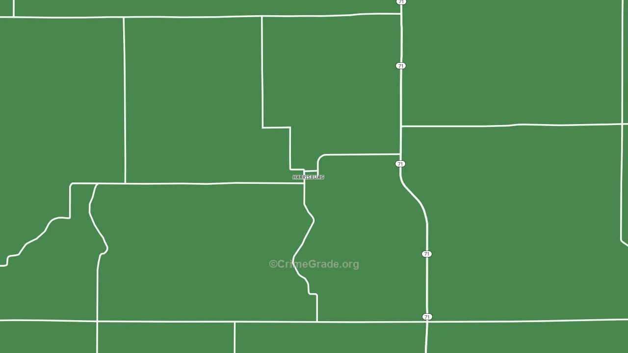 Harrisburg, NE Map of Assault Rates