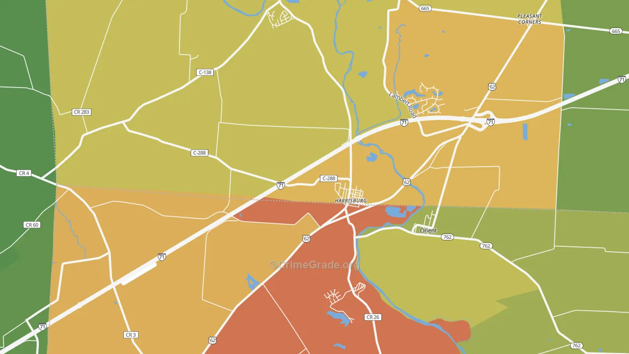 Harrisburg, OH Map of Assault Rates