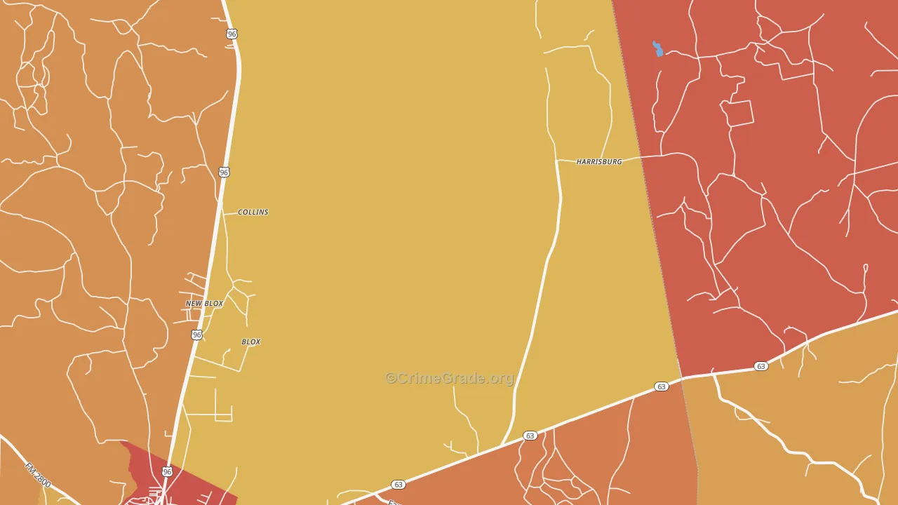 Harrisburg, TX Map of Assault Rates