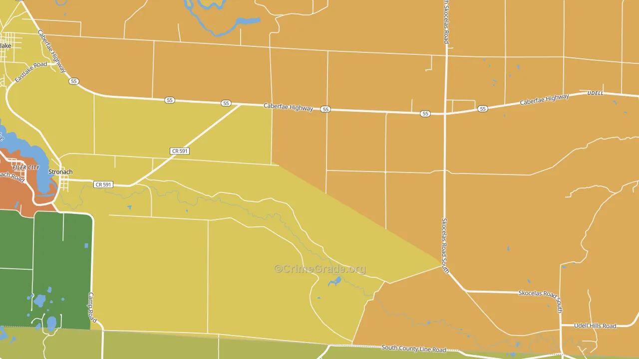 Harrison Beach, MI Map of Assault Rates