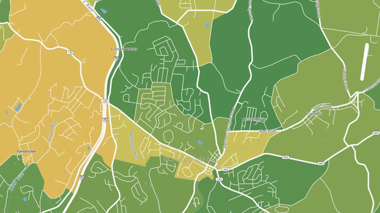 Harrison City, PA Map of Assault Rates