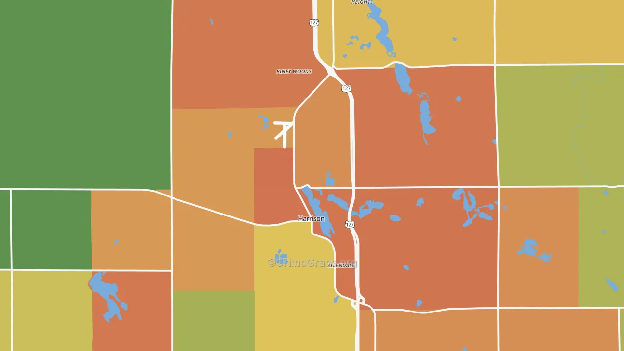 Harrison, MI Map of Assault Rates