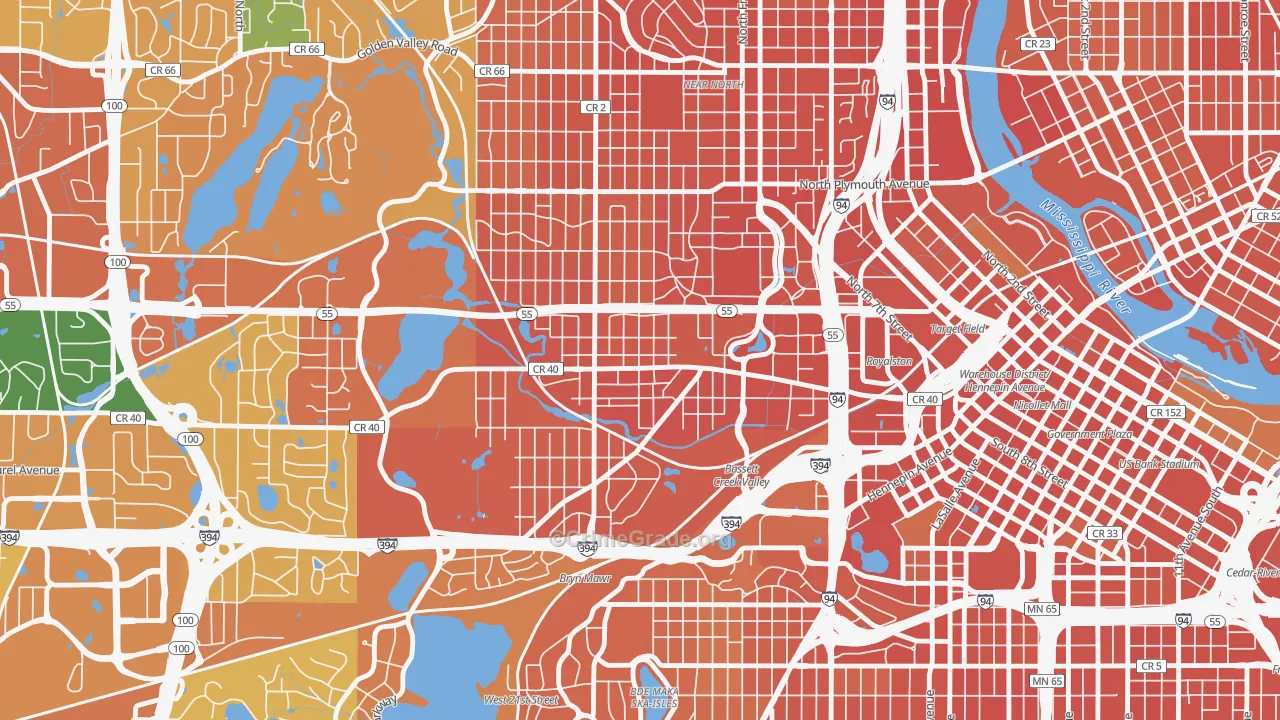 Harrison, Minneapolis, MN Map of Assault Rates