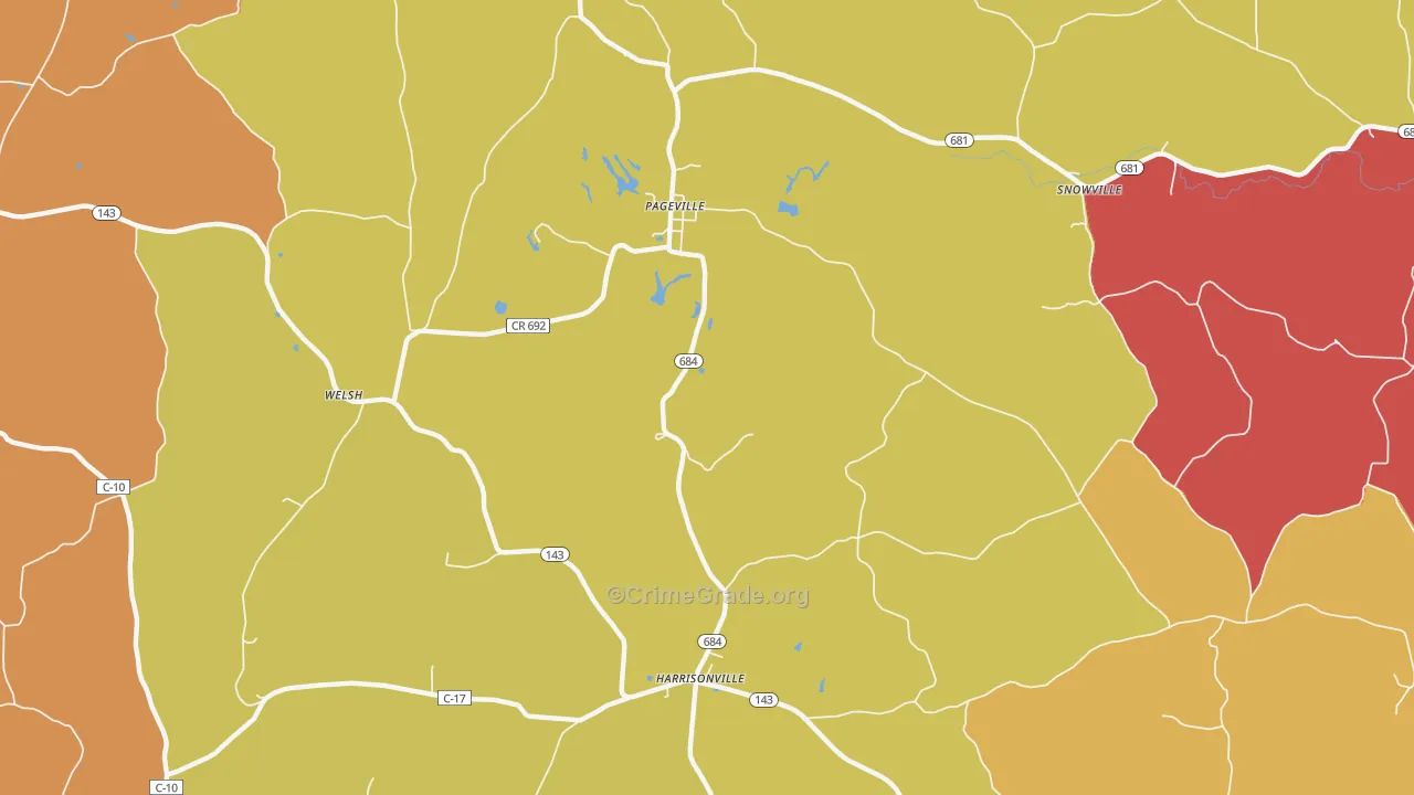 Harrisonville, OH Map of Assault Rates