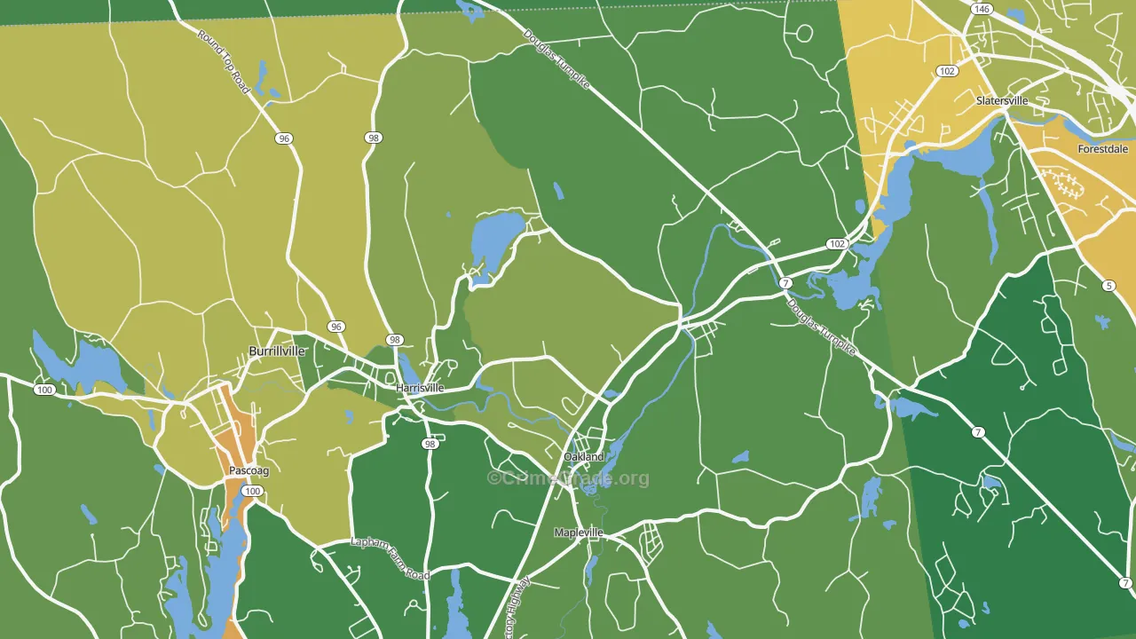 Harrisville, RI Map of Assault Rates