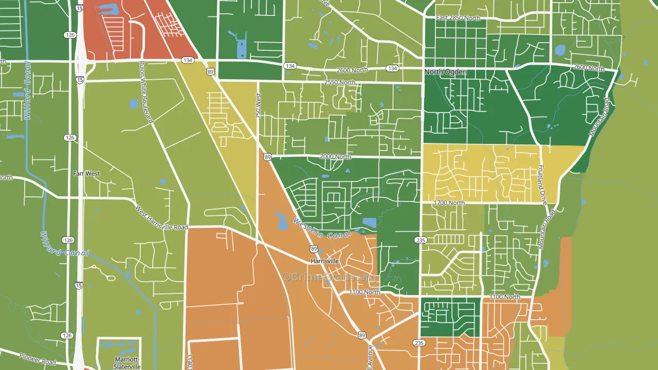 Harrisville, UT Map of Assault Rates