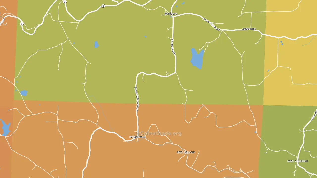 Harrisville, VT Map of Assault Rates