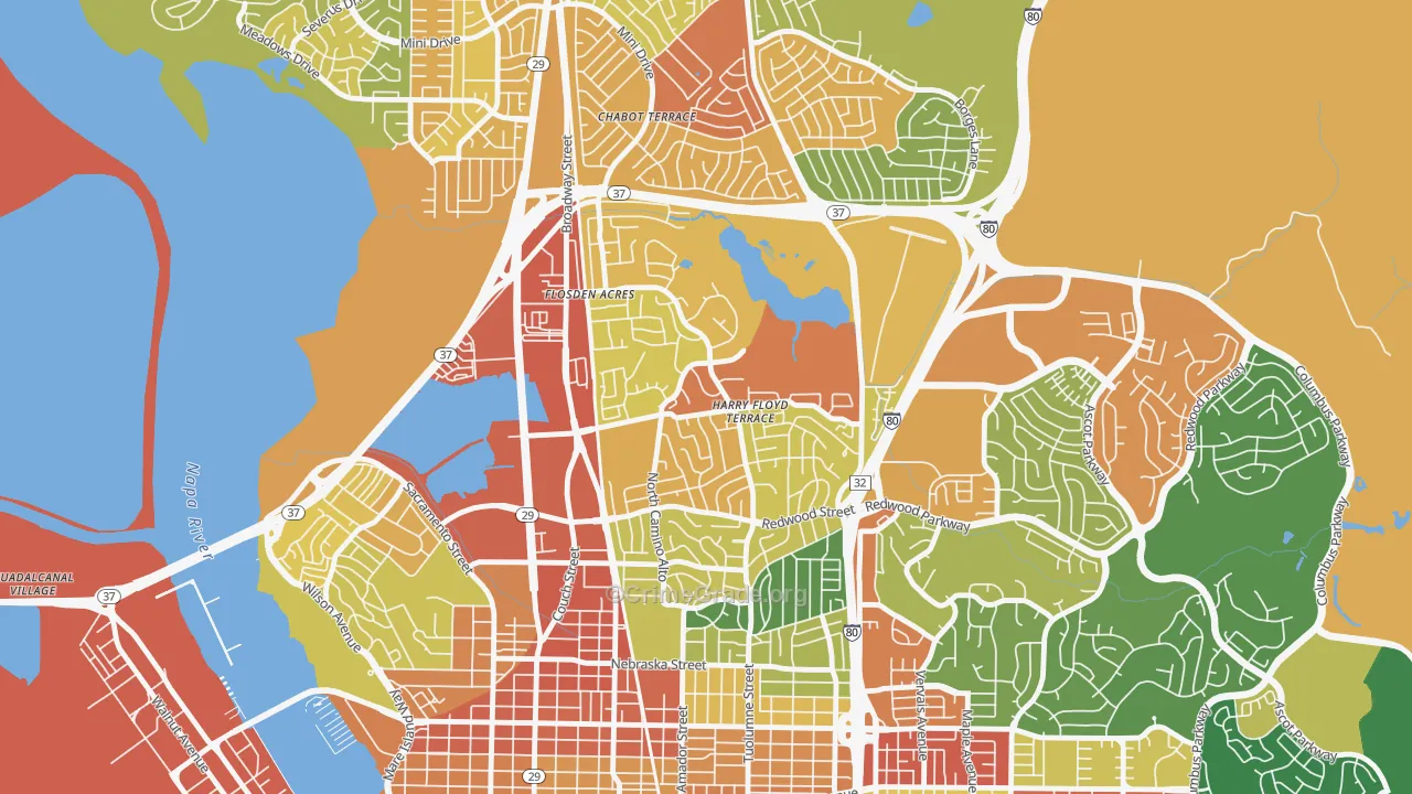 Harry Floyd Terrace, Vallejo, CA Map of Assault Rates
